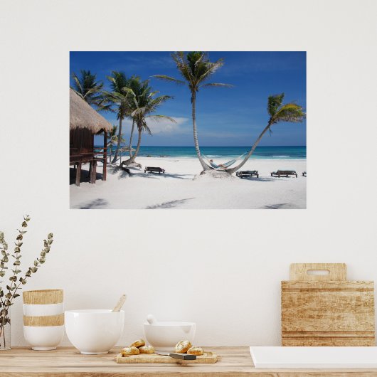 Poster Plage tropicale (Cuisine)