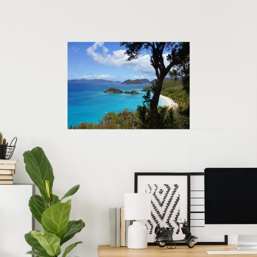 Poster Plage tropicale (Bureau à domicile)