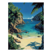 Poster Plage tropicale à Dawn (Devant)