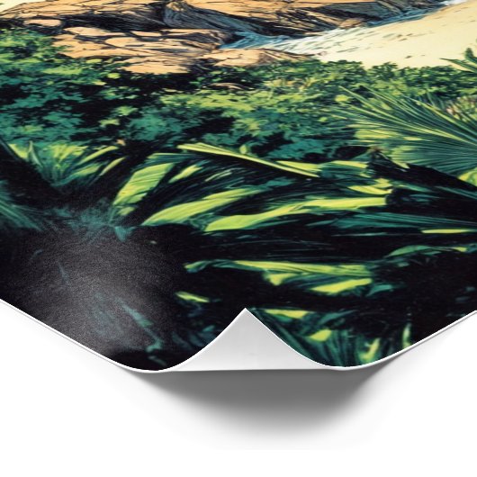 Poster Plage tropicale à Dawn (Coin)