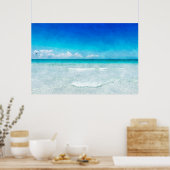 Poster Plage tropicale à Turquoise Aqua Turquoise Bleu Fl (Cuisine)