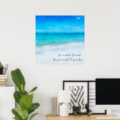Poster Plage tropicale à Turquoise Aqua Turquoise Blue Qu (Bureau à domicile)