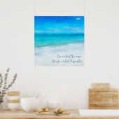 Poster Plage tropicale à Turquoise Aqua Turquoise Blue Qu (Cuisine)