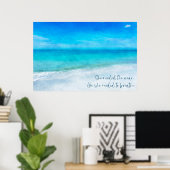 Poster Plage tropicale à Turquoise Aqua Turquoise Blue Qu (Bureau à domicile)