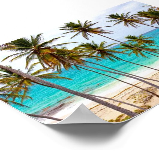 Poster Plage tropicale avec palmiers (Coin)