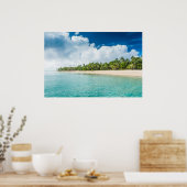 Poster Plage tropicale bordée de palmiers (Cuisine)