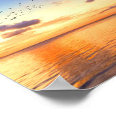 Poster Plage tropicale Coucher de soleil sur l'île de Tah (Coin)