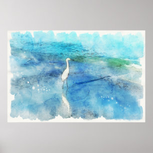 Poster Plage tropicale dans le bleu turquoise d'Aqua Turq