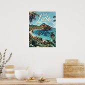 Poster Plage tropicale de Sainte-Lucie (Cuisine)