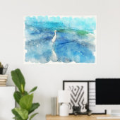 Poster Plage tropicale en Turquoise Aqua Turquoise Blue a (Bureau à domicile)