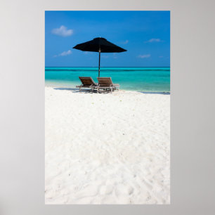 Poster Plage tropicale idyllique aux Maldives