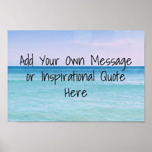 Poster Plage tropicale rétro des vagues océaniques (Devant)