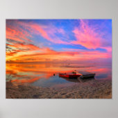 Poster Plage tropicale Sunset Ocean Beach (Devant)