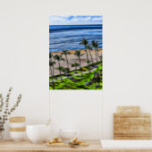 Poster Plage tropicale vacances soleil et sable Maui Hawa (Cuisine)