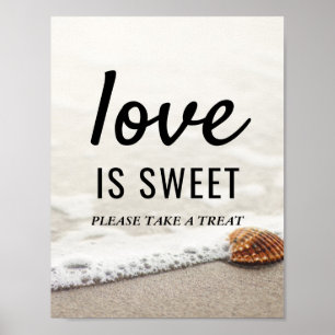 Poster Plage Vagues Amour Mariage Est Symbole Sucré