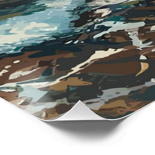 Poster Plage Vagues et peinture à thème Sable (Coin)