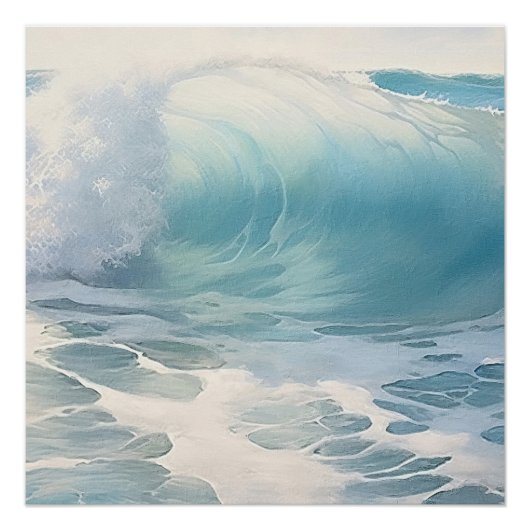 Poster Plage Vagues thème Peinture (Devant)