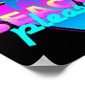 Poster Plage vaporwave rétro palmier & coucher de soleil (Coin)