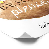 Poster Plage Veuillez Citer Brown Blanc Jaune (Coin)