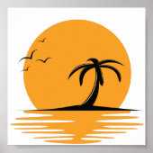 Poster Plage Vibes Été Rétro Sunset Vacances (Devant)