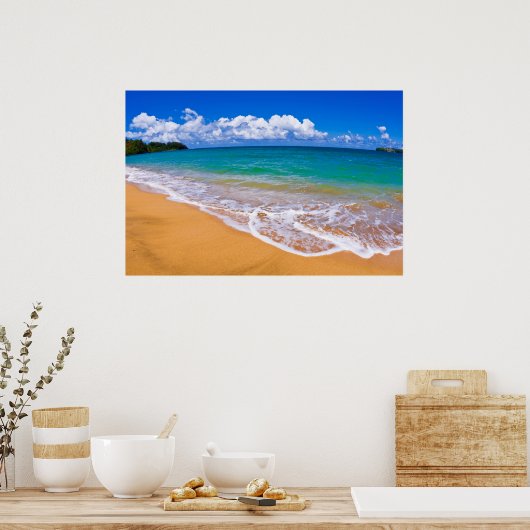 Poster Plage Vide Et Eaux Bleues (Cuisine)