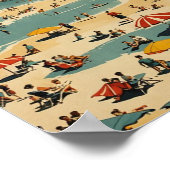 Poster Plage vintage (Coin)