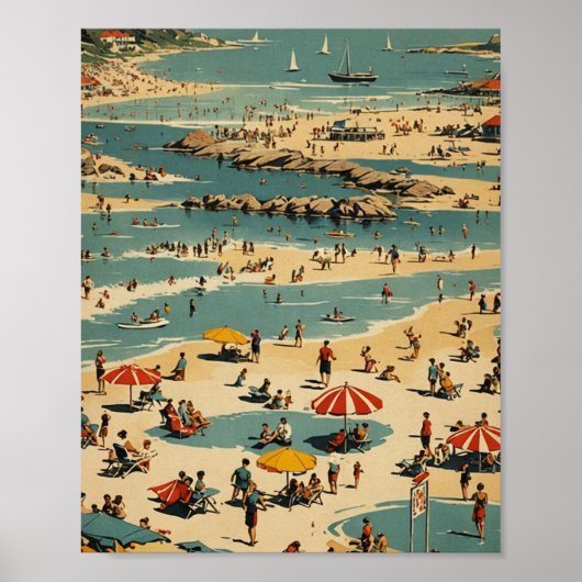 Poster Plage vintage (Devant)