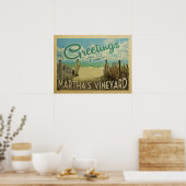 Poster Plage vintage de Martha's Vineyard (Cuisine)