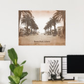 Poster Plage vintage d'Hermosa (Bureau à domicile)