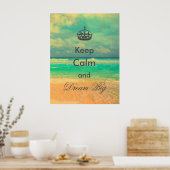 Poster Plage vintage "Keep Calm and Dream Big" (Cuisine)