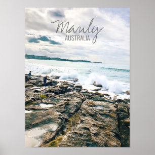 Poster Plage virile océan surf voyage Australie