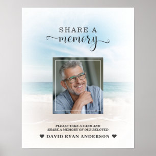 Poster Plage Vue mer Funérailles Partager un panneau mémo