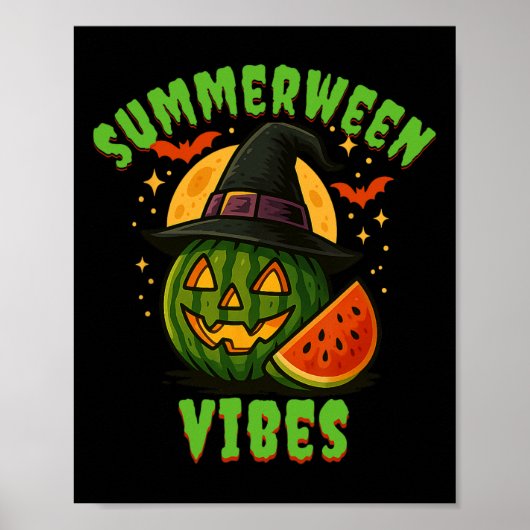 Poster Plage Watermelon Summerween Vibes Witween (Devant)