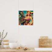 Poster Plage Zombie fille (Cuisine)