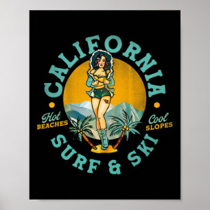 Poster Plages chaudes et pentes fraîches de surf et de sk