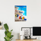 Poster Plages de France (Bureau à domicile)