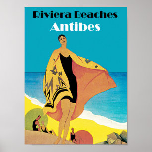 Poster Plages de Riviera ~ Antibes