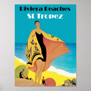 Poster Plages de Riviera ~ St Tropez