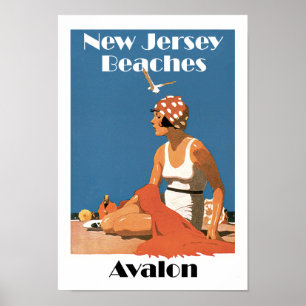 Poster Plages du New Jersey ~ Avalon