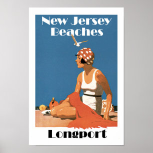 Poster Plages du New Jersey ~ Longport