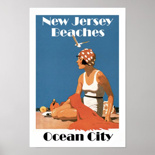Poster Plages du New Jersey ~ Ocean City (Devant)