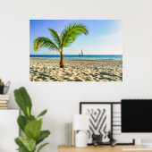 Poster Plages tropicales | Bateau, Palmier, Aruba (Bureau à domicile)
