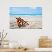 Poster Plages tropicales | Chaise de plage sur sable (Cuisine)