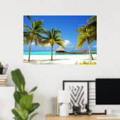 Poster Plages tropicales | Île et lagon, Maldives (Bureau à domicile)