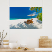 Poster Plages tropicales | Plage de chaises longues Bora (Cuisine)