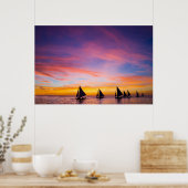 Poster Plages tropicales | Sunset Sailboats, Phillipines (Cuisine)