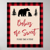 Poster Plaid Bear Cub Lumberjack Les bébés sont doux (Devant)