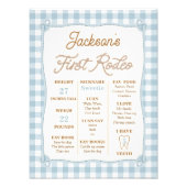 Poster Plaid Blue First Rodeo Milestone (Devant)