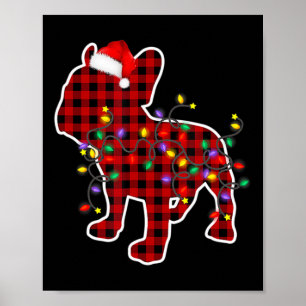 Poster Plaid French Bulldog Noël Pyjama Famille Chien