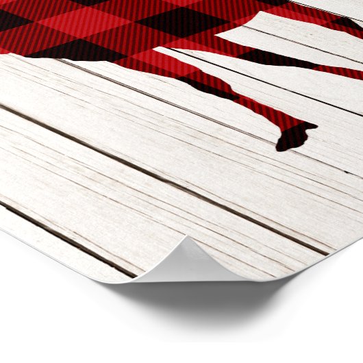 Poster Plaid Moose Art Décor Lumberjack Party (Coin)